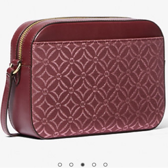 Jet Set Large Metallic Logo Jacquard Crossbody Bag NWT - Picture 3 of 4